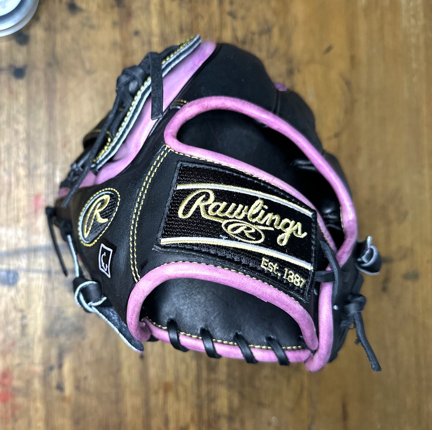 Custom Purple, Black, and Gold Rawlings PRO3319-6BC