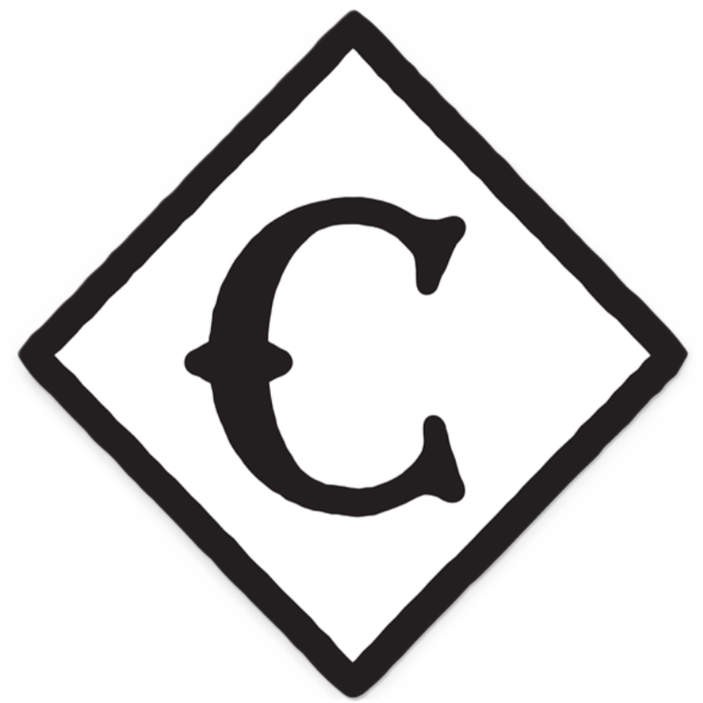 The Craftsman's Works Diamond C 2-inch premium vinyl baseball logo sticker featuring the signature Diamond C brand emblem.