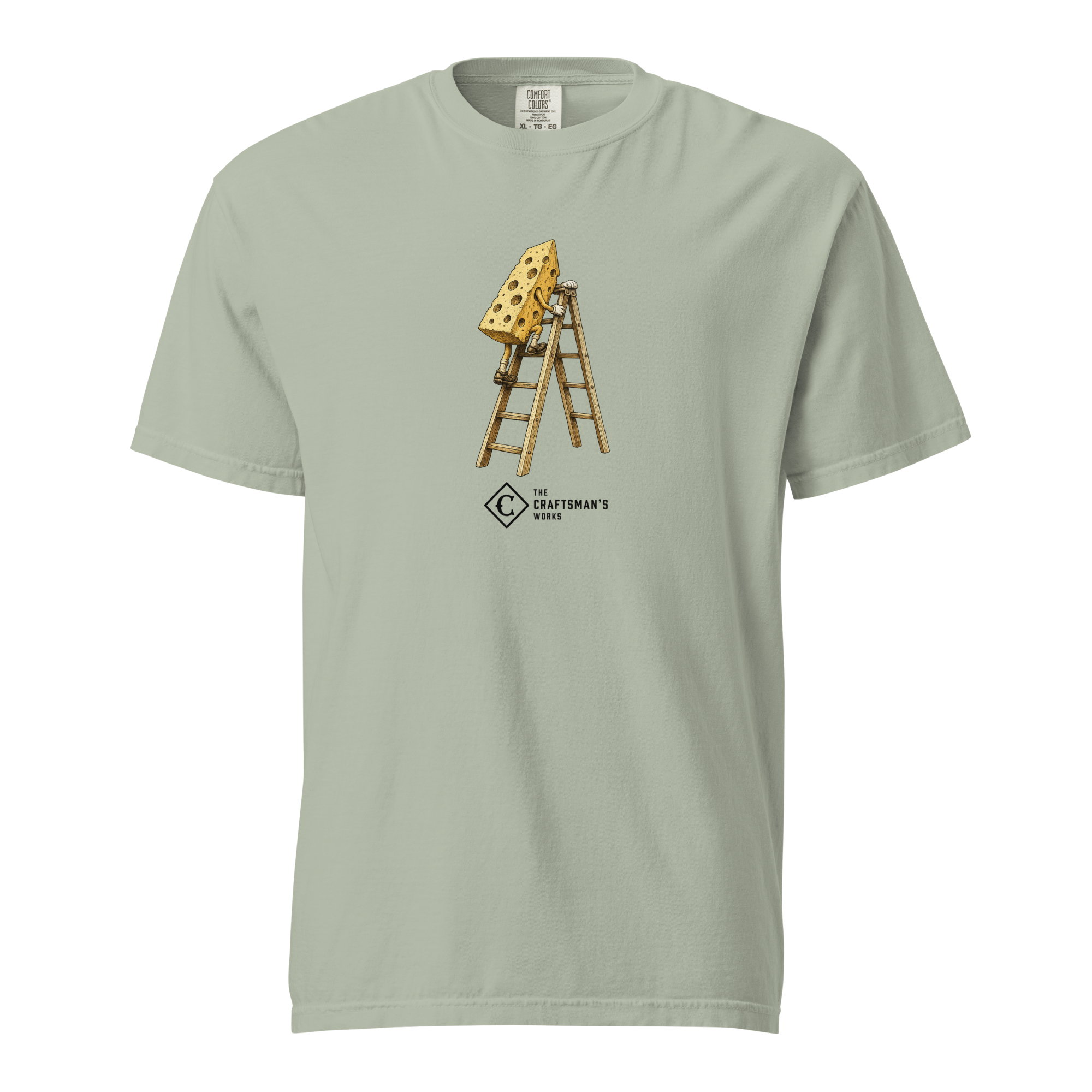 High Cheese Baseball Lexicon shirt printed on a Bay Comfort Colors t-shirt featuring vintage baseball-inspired artwork of high cheese.