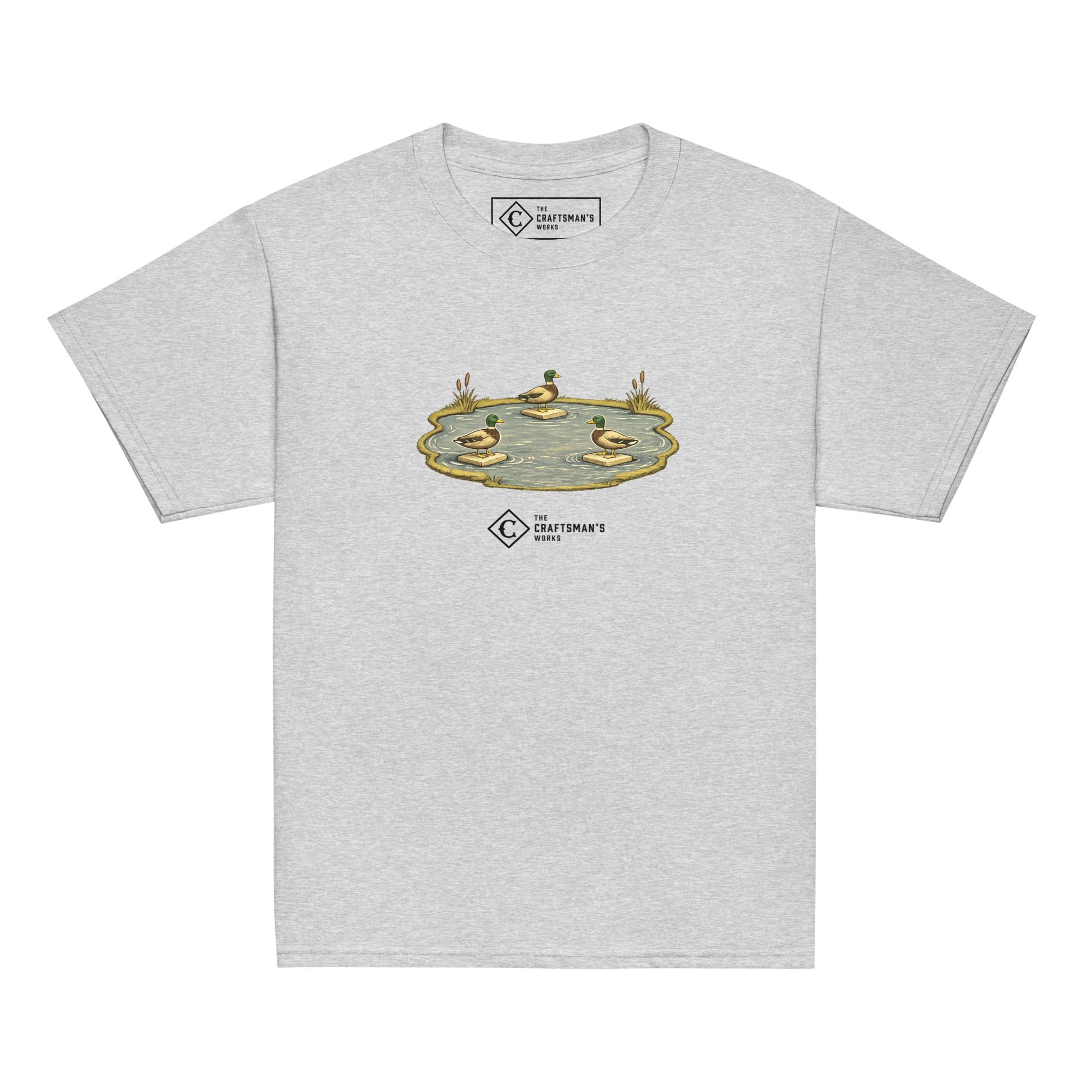Youth Ducks on the Pond baseball shirt in gray from The Baseball Lexicon Collection