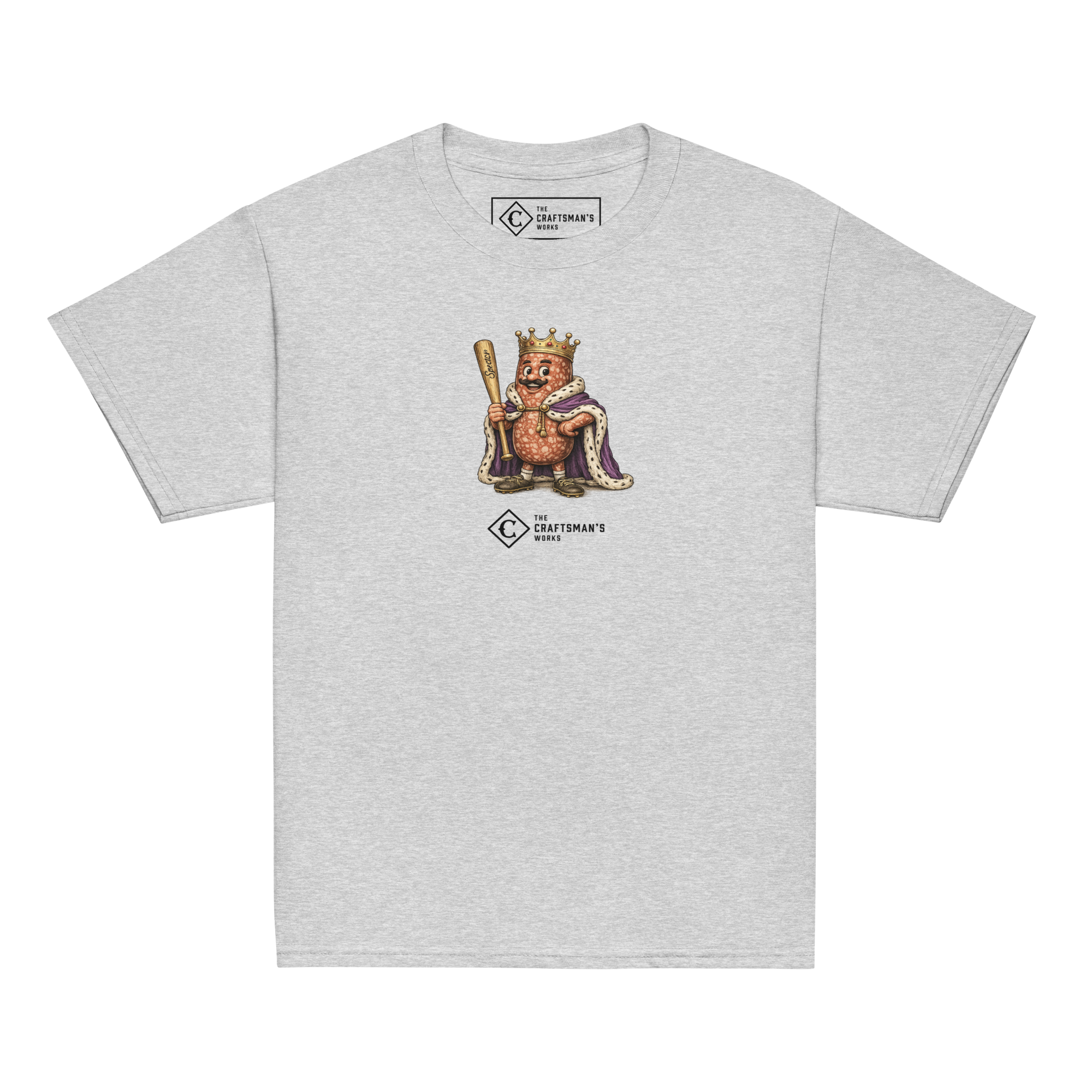 Youth Grand Salami baseball shirt in gray from The Baseball Lexicon Collection