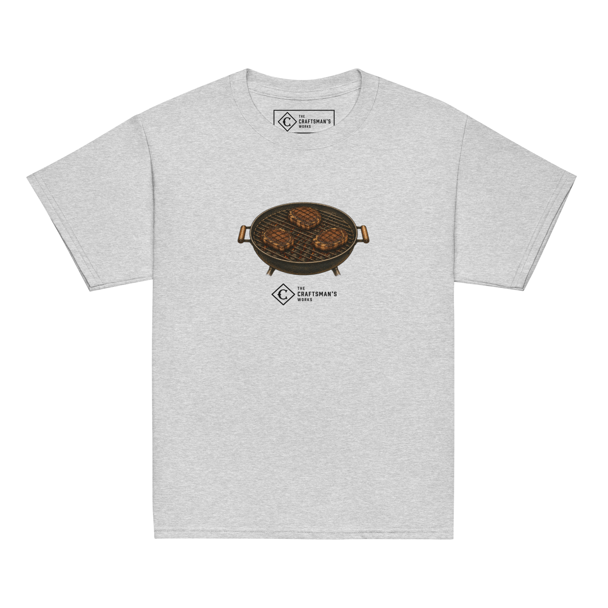 Youth Ribeyes baseball shirt in gray from The Baseball Lexicon Collection