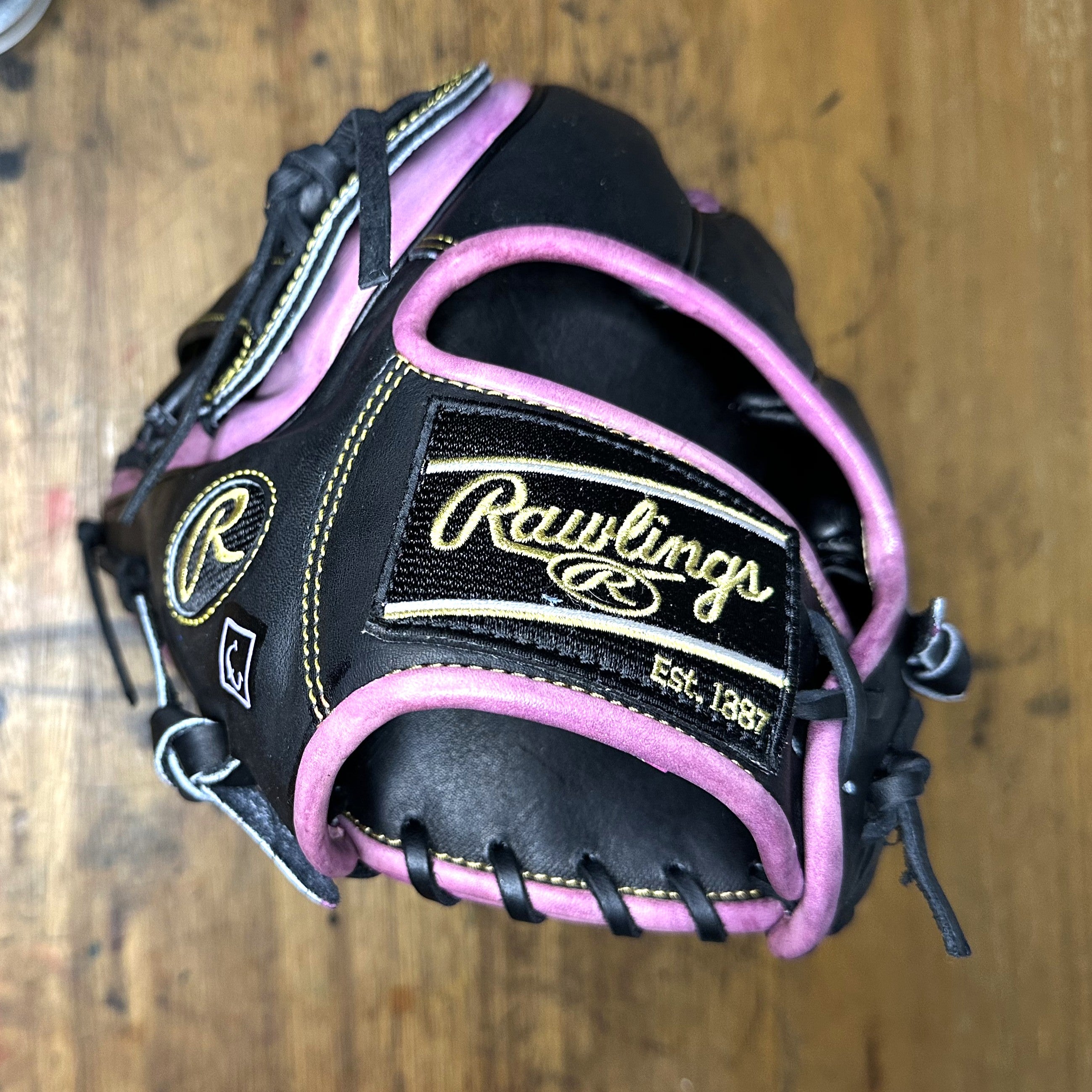 Custom Purple, Black, and Gold Rawlings PRO3319-6BC