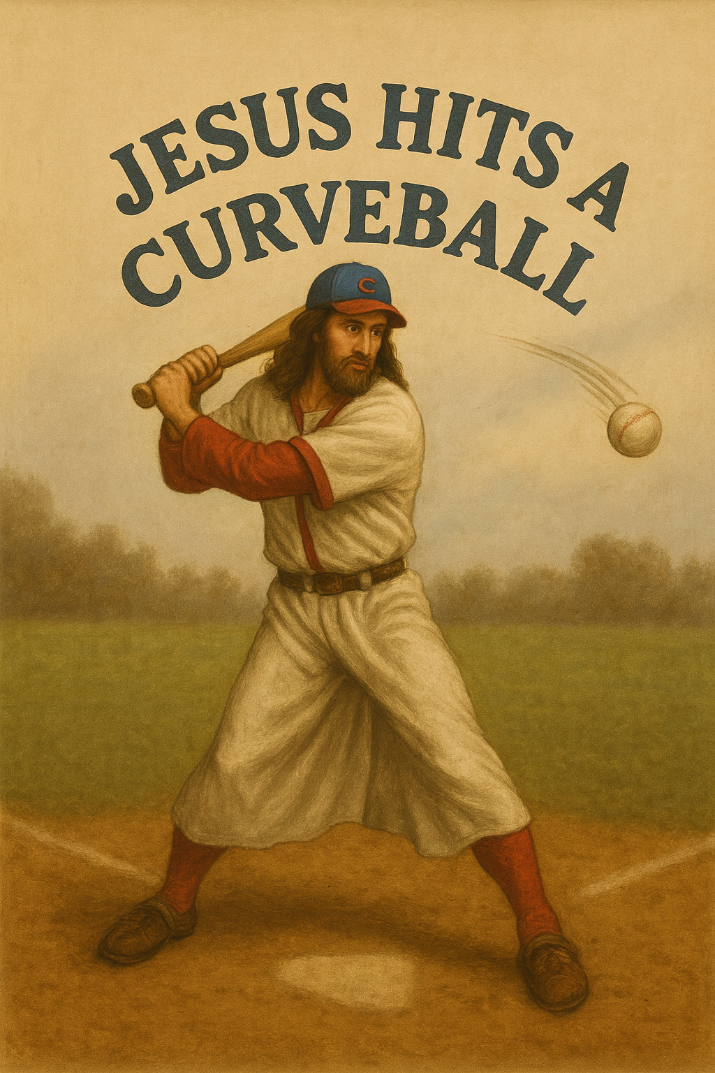 Jesus Hits a Curveball – Oversized Heavyweight Sweatshirt