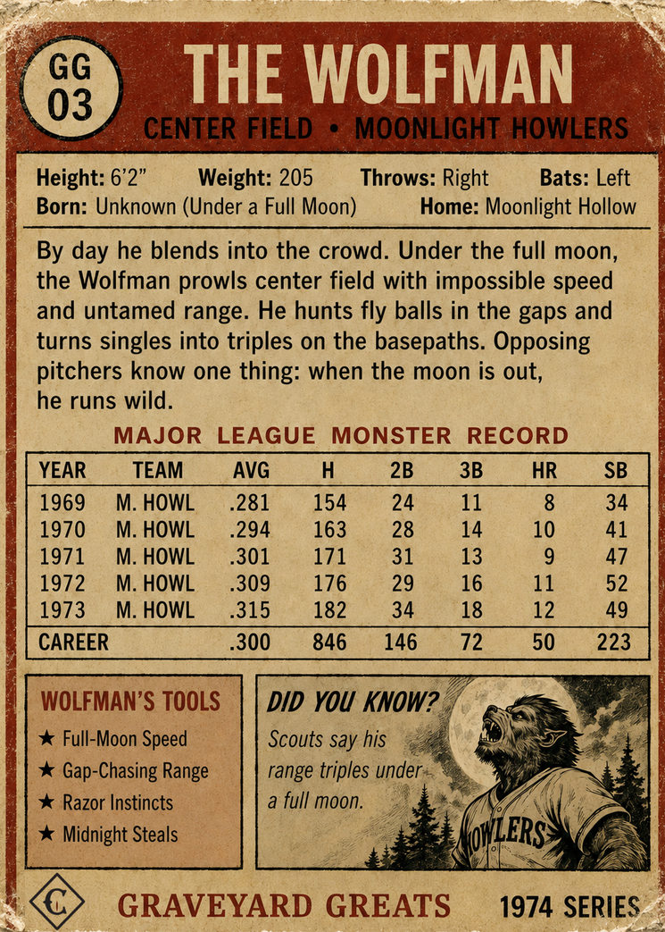 The Wolfman Baseball Card | Graveyard Greats (2026)
