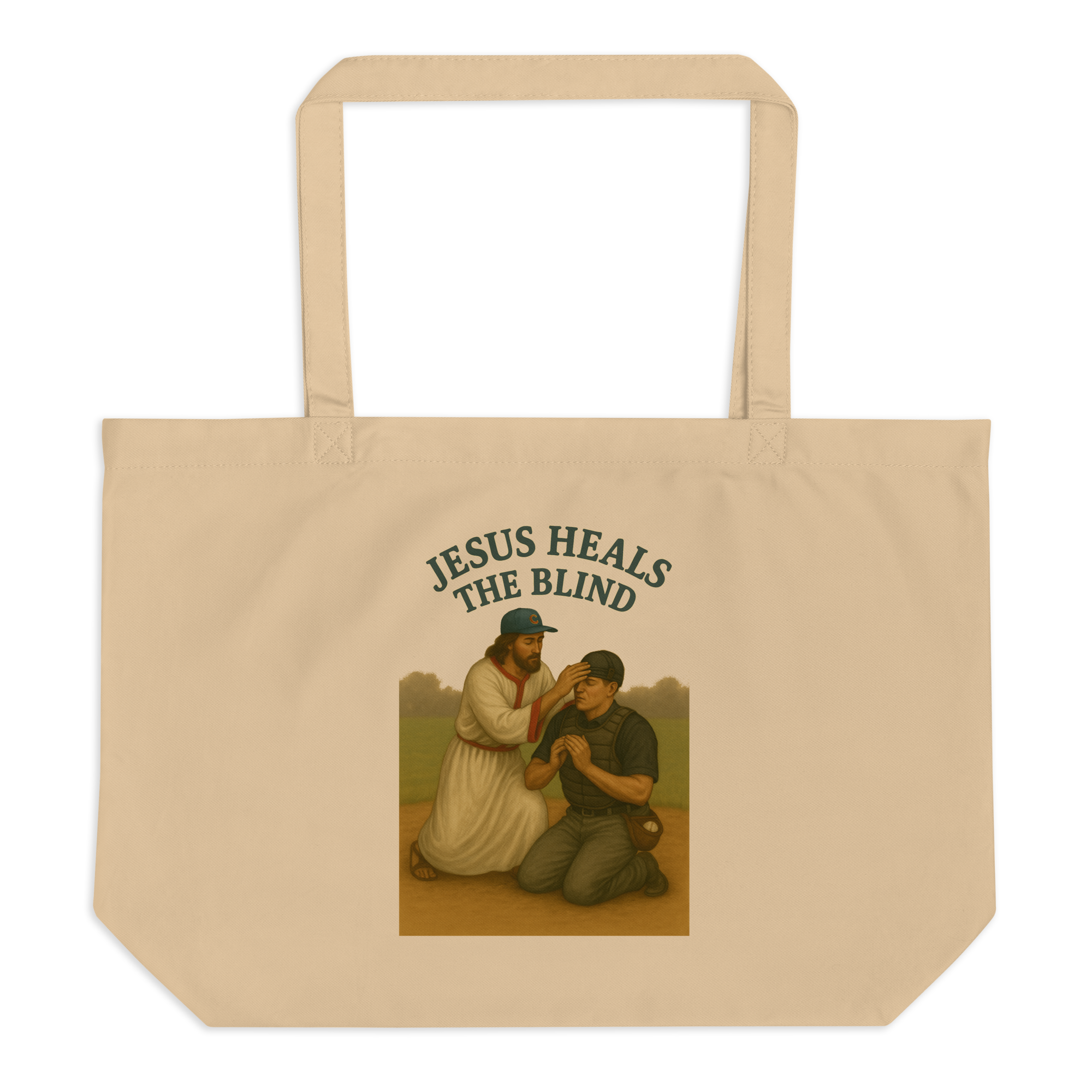 Jesus Heals the Blind Organic Cotton Tote Bag
