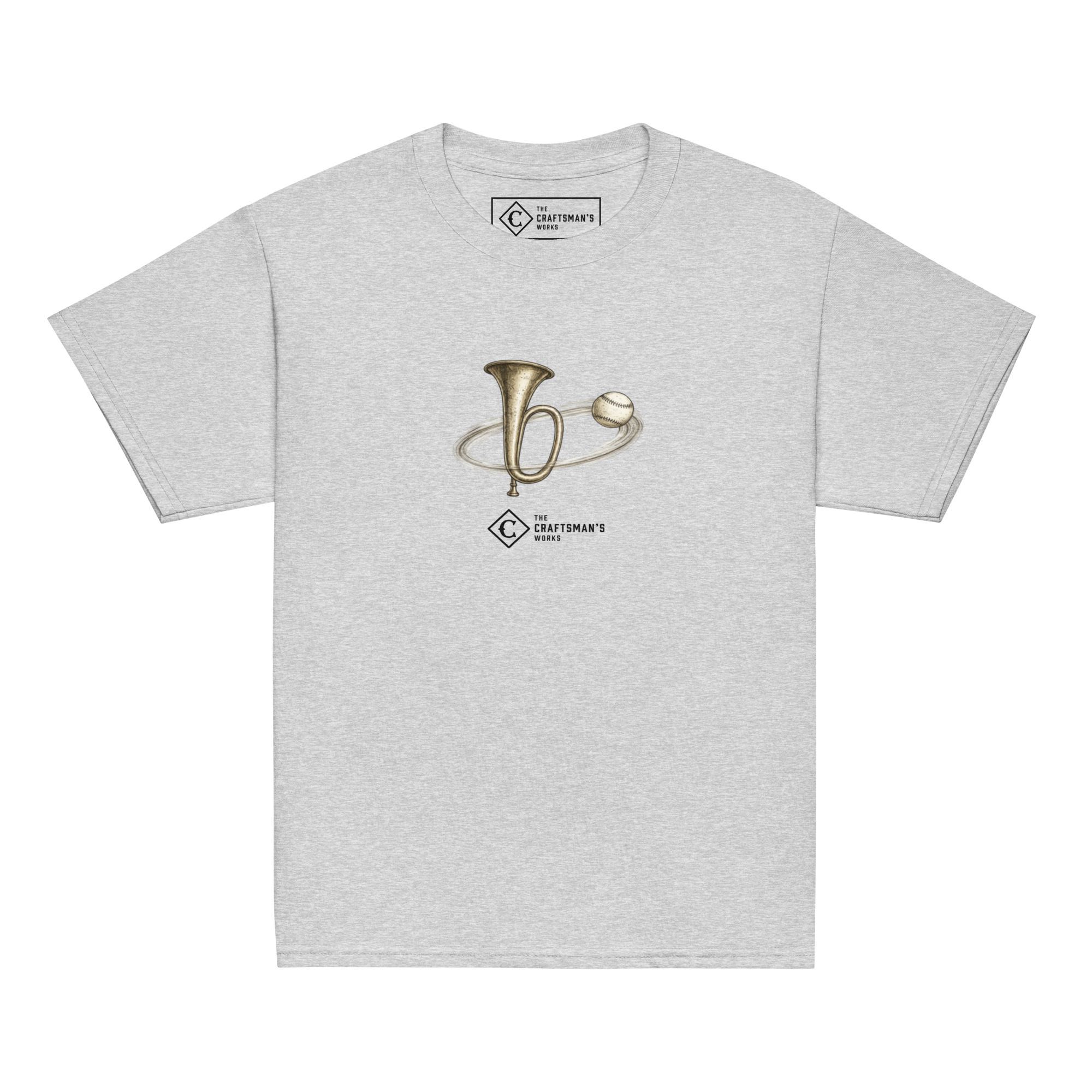 Youth Around the Horn baseball shirt in gray from The Baseball Lexicon Collection