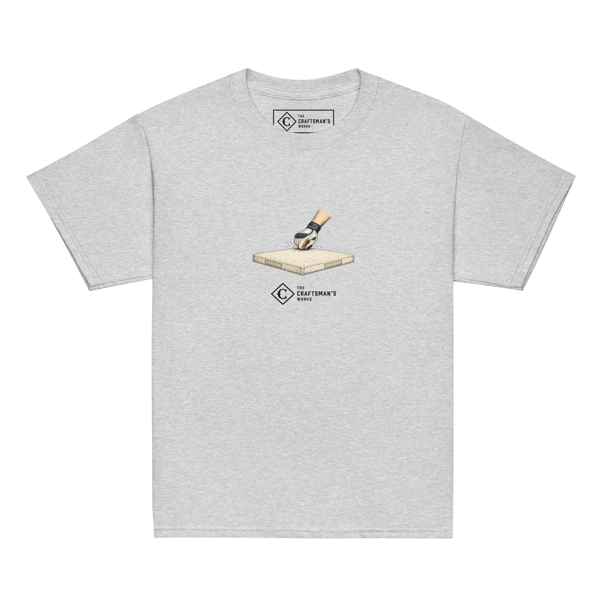 Youth Base Knock baseball shirt in gray from The Baseball Lexicon Collection