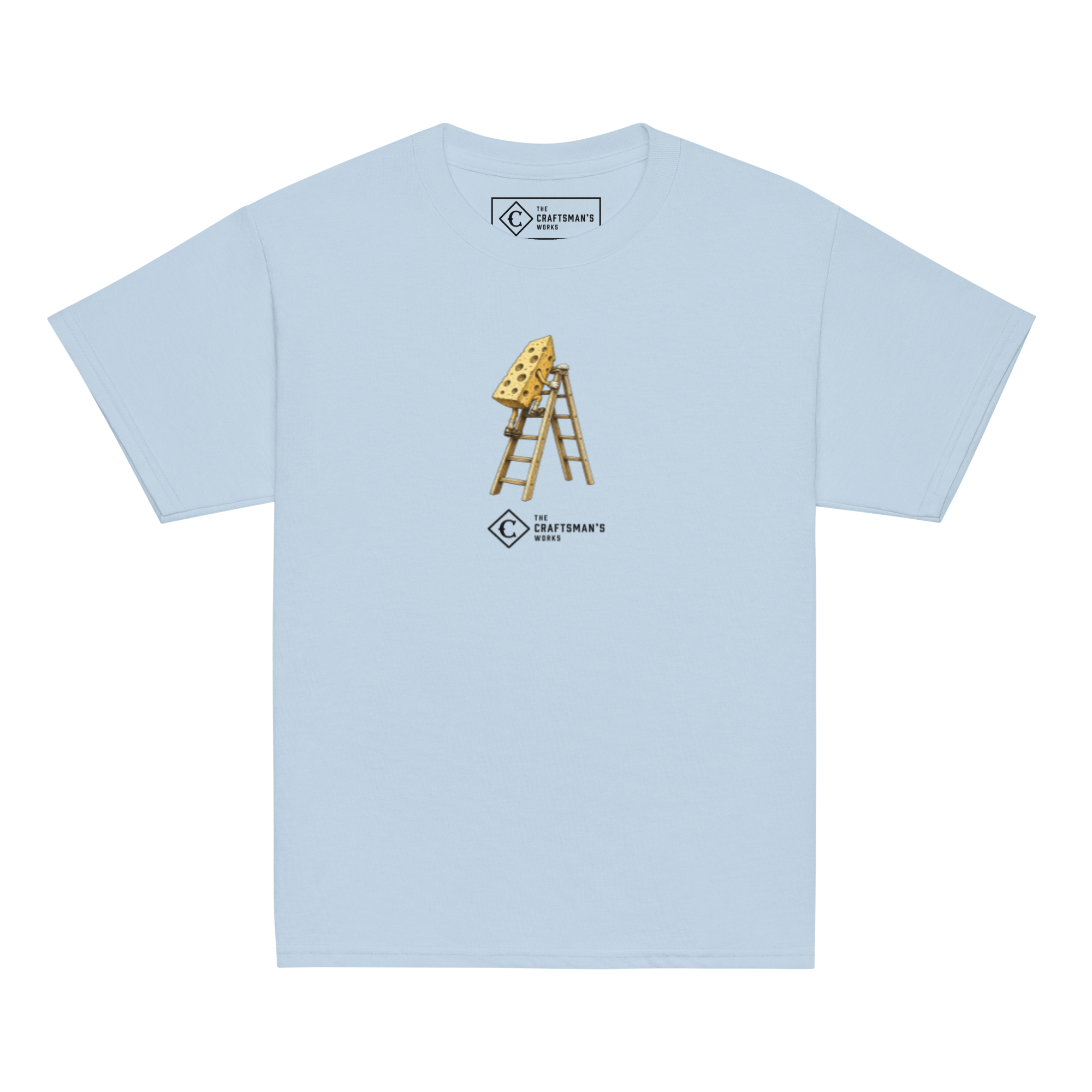 Youth High Cheese baseball shirt  in light blue from The Baseball Lexicon Collection